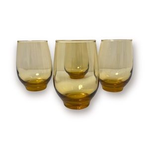 Libbey Glass Tempo 12 oz Amber Flat Tumblers (Set of 4)